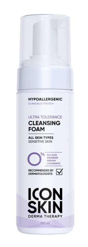 ICON SKIN DERMA THERAPY Очищающая пенка для умывания для всех типов кожи ULTRA TOLERANCE 170 мл