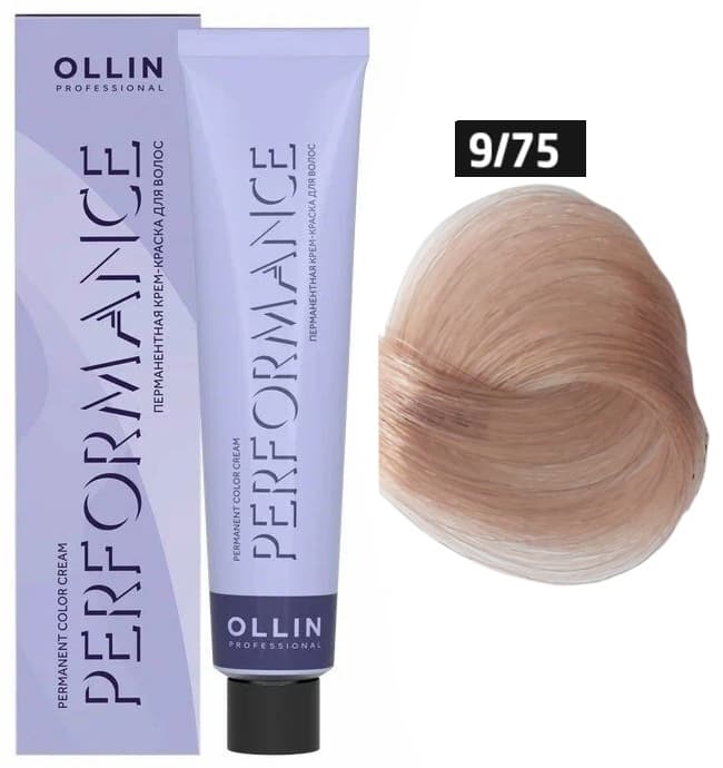 OLLIN PERFORMANCE  9/75 блондин коричнево-махагоновый 60мл Перманентная крем-краска для волос