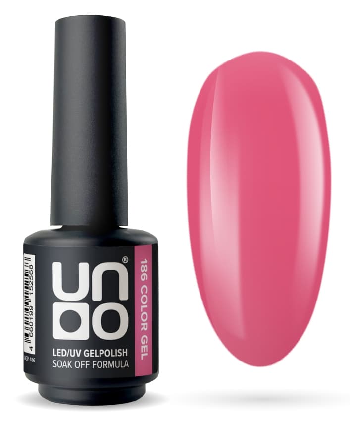 Гель-лак "Uno" - 186 Пикантный розовый - Spicy Pink, 8 г.