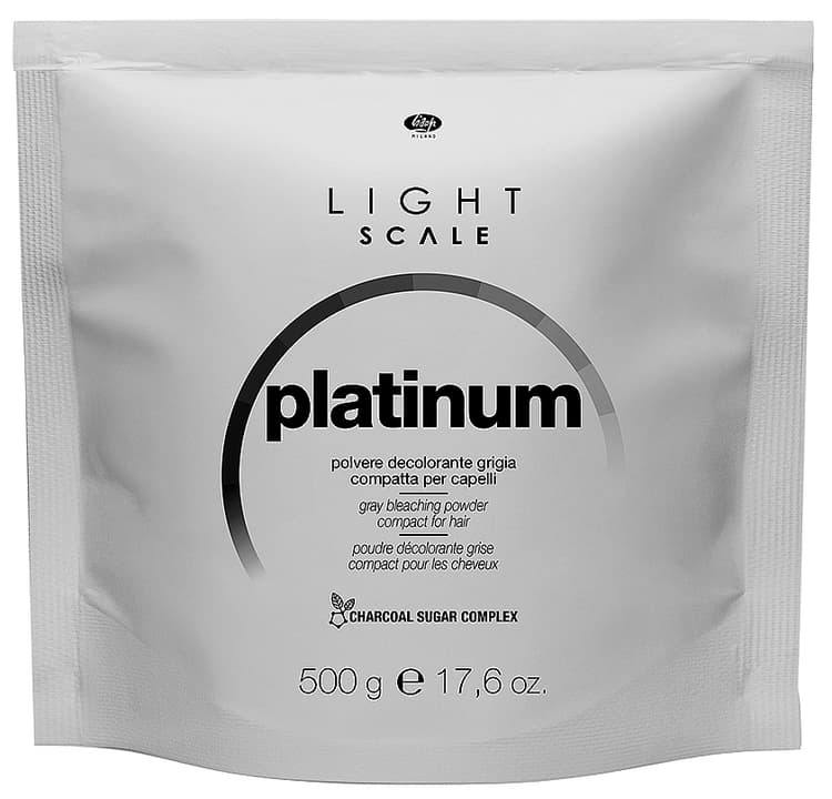 Lisap LIGHT SCALE PLATINUM POWDER 500гр.Быстродействующий компактный серый осветляющий порошок