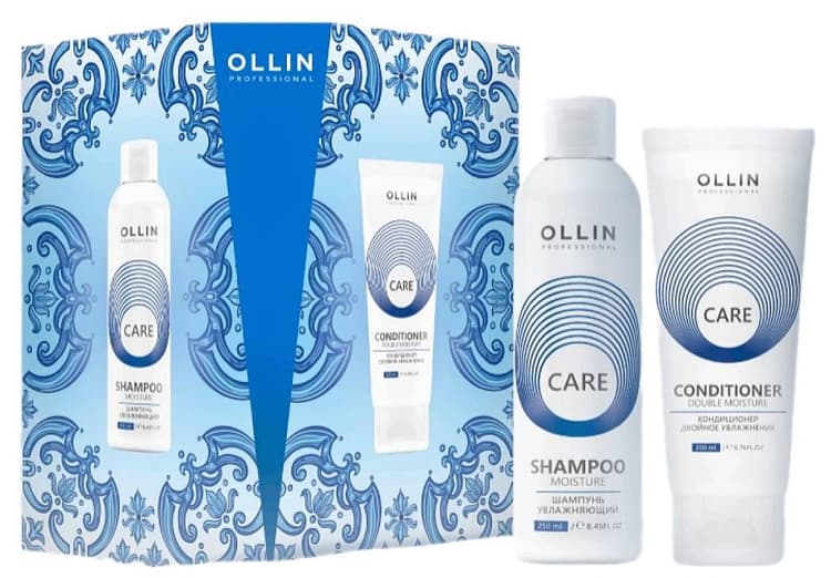 OLLIN CARE НАБОР Двойное увлажнение волос (Шампунь увлажняющий 250мл+Кондиционер увлажнение 200мл)
