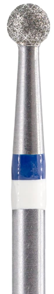 Фреза Алмазная с Жемчугом Тайфун (шар), D3,1, L025, средняя, (синяя насечка)