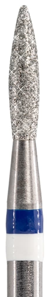 Фреза Алмазная с Жемчугом Тайфун (пламя острое), D2,1, L080 средняя, (синяя насечка)
