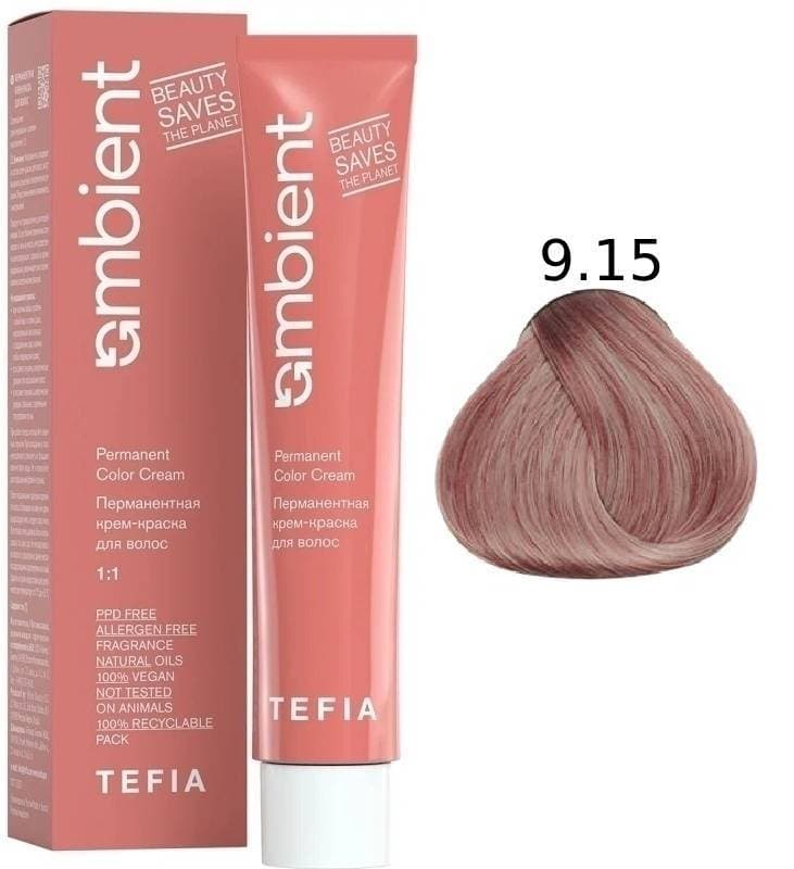 TEFIA AMBIENT 9.15 Очень светлый блондин пепельно-красный 60 мл