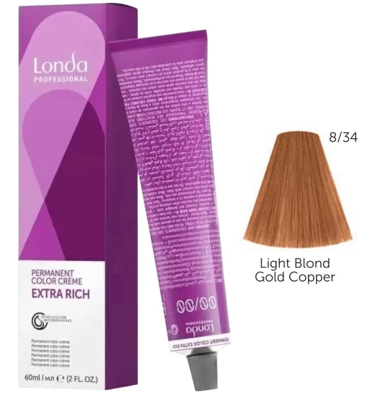 LONDACOLOR 8/34 светлый блонд золотисто-медный
