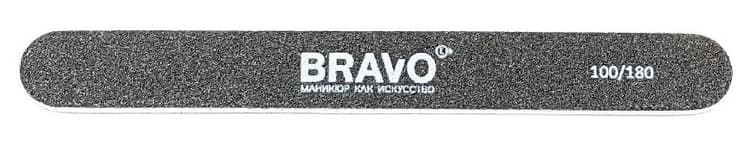 Bravo Пилка для маникюра 100/180 закруглённая черная