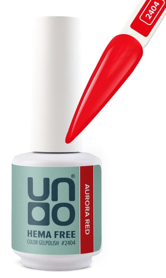 UNO HEMA FREE Гель-лак 2404 Красное сияние - Aurora Red, 10 г