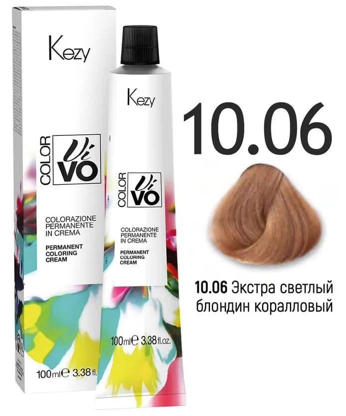 KEZY Color Vivo Крем-краска 10.06 Экстра светлый блондин коралловый, 100 мл. 