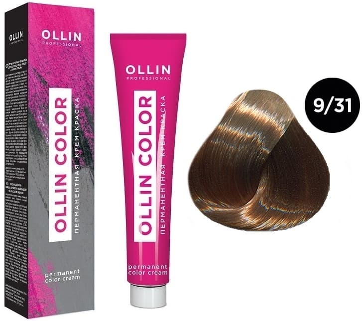 OLLIN COLOR  9/31 блондин золотисто-пепельный 100 мл Перманентная крем-краска для волос