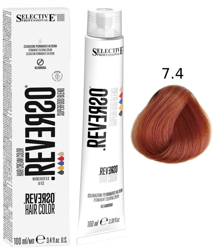 SELECTIVE Reverso Hair Color 7.4 Блондин медный