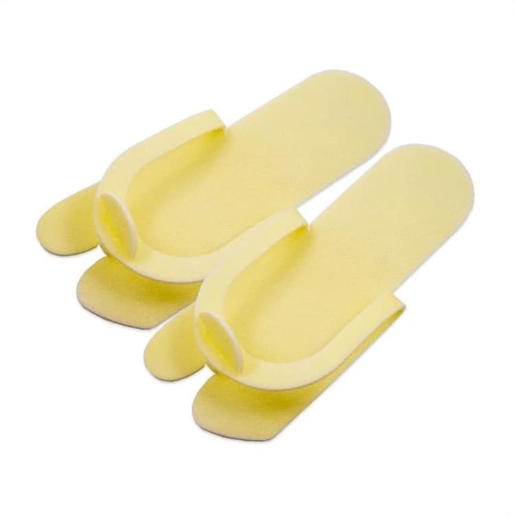 Тапочки одноразовые складные пенополиэтилен 5мм желтые - 1 пара