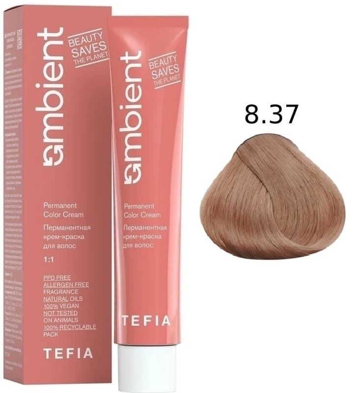 TEFIA AMBIENT 8.37 Светлый блондин золотисто-фиолетовый 60 мл