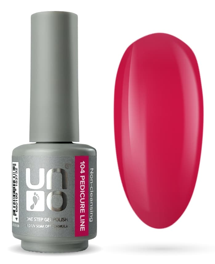Гель-лак "UNO" Pedicure Line Однофазный № 104, цвет малиновый 8 г. 