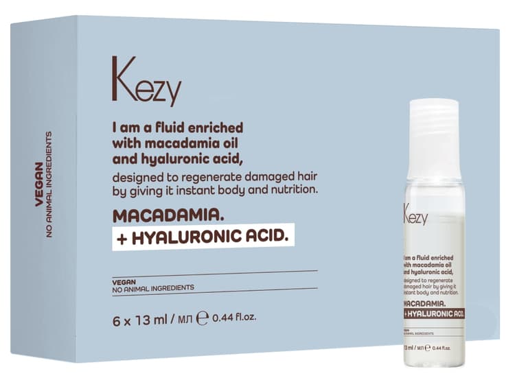 Kezy I am MACADAMIA + HYALURONIC ACID Флюид для восстановления волос 6*13 мл