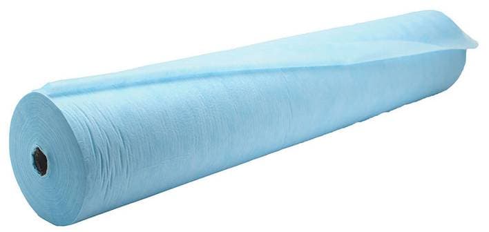 Простыня одноразовая спанбонд 10г/м2, 70*200см, 100 шт/рулон с перфорацией, голубой 