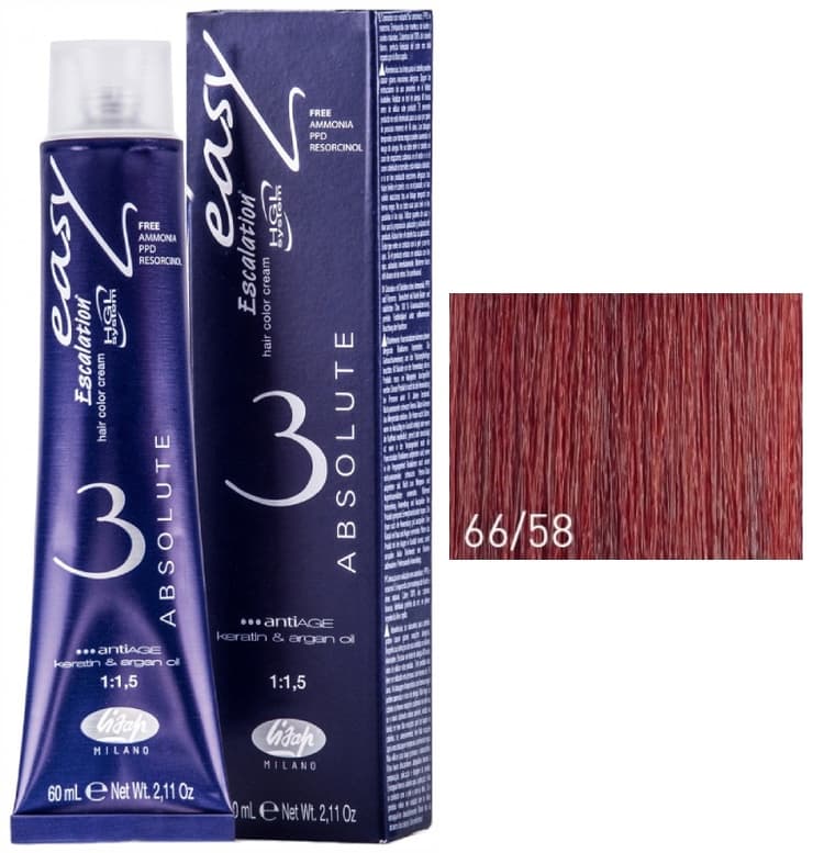 Lisap Absolute 66/58 глубокий темный блондин красный рубин 60 мл