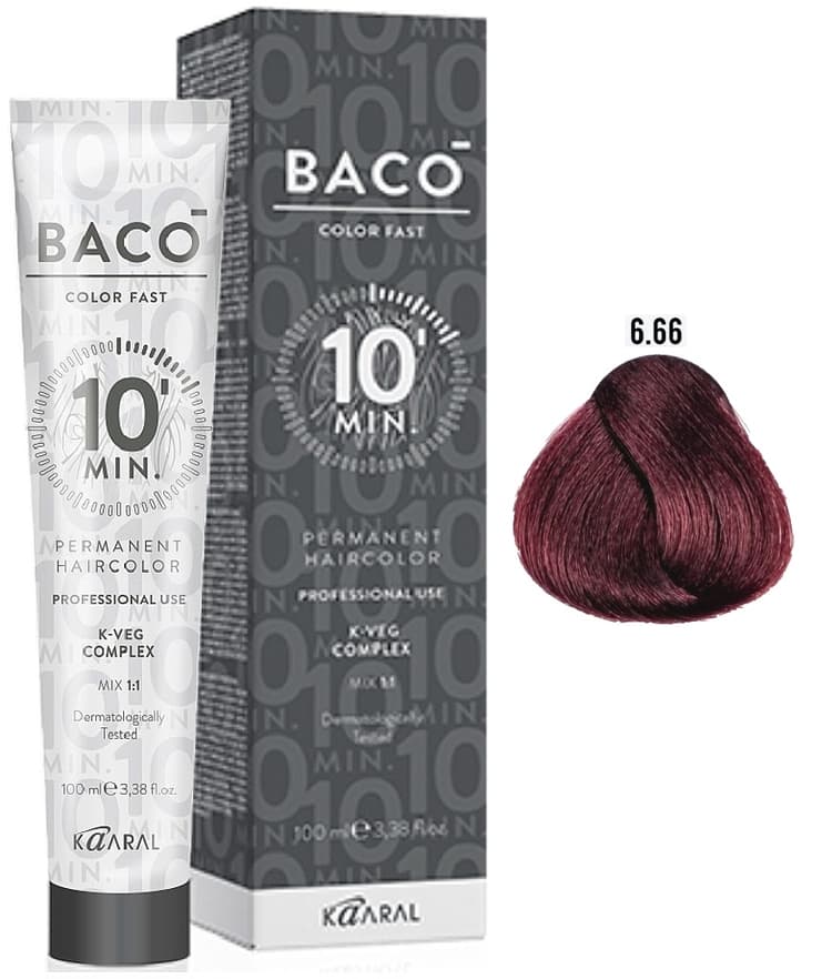 KAARAL Baco Color Fast 6.66 темный блондин интенсивный красный 100 мл