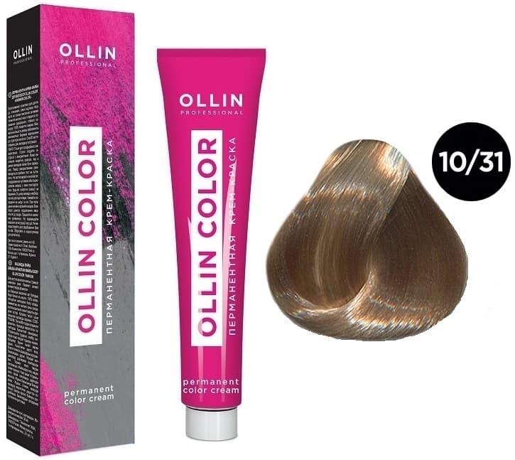 OLLIN COLOR 10/31 светлый блондин золотисто-пепельный 100 мл Перманентная крем-краска для волос