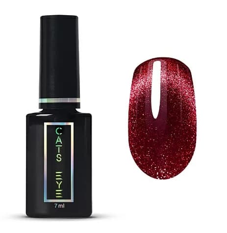 RuNail Гель-лак RED Cat`s eye №9915, 7 мл.