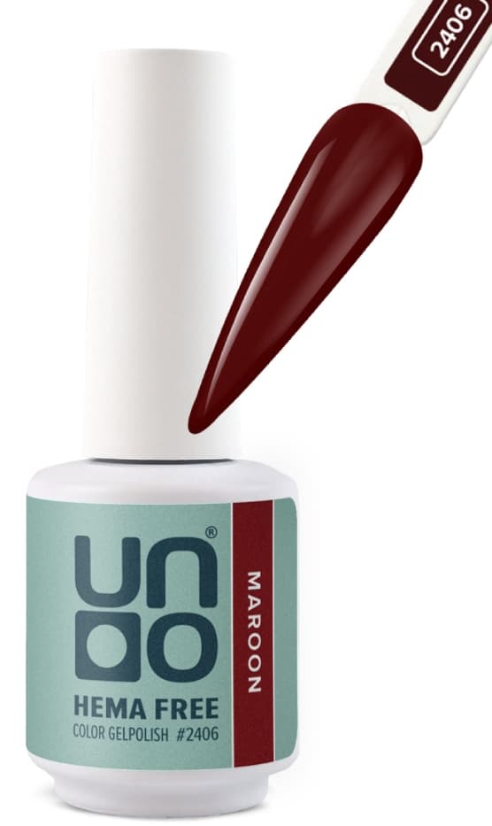 UNO HEMA FREE Гель-лак 2406 Темно-бордовый - Maroon, 10 г