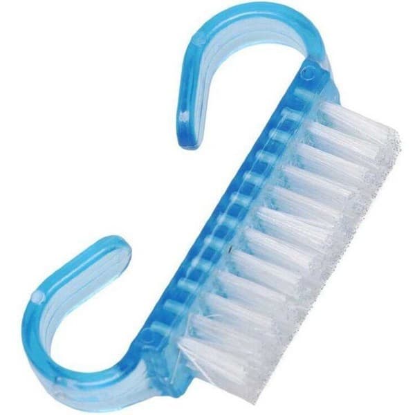 Щеточка для ногтей с изогнутыми ручками малая, цвет синий 6 см.