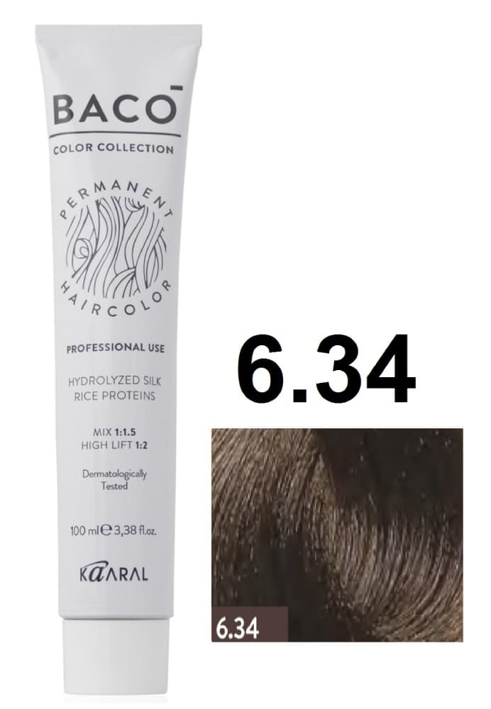 KAARAL Baco color 6.34 темный золотисто-медный блондин 100 мл