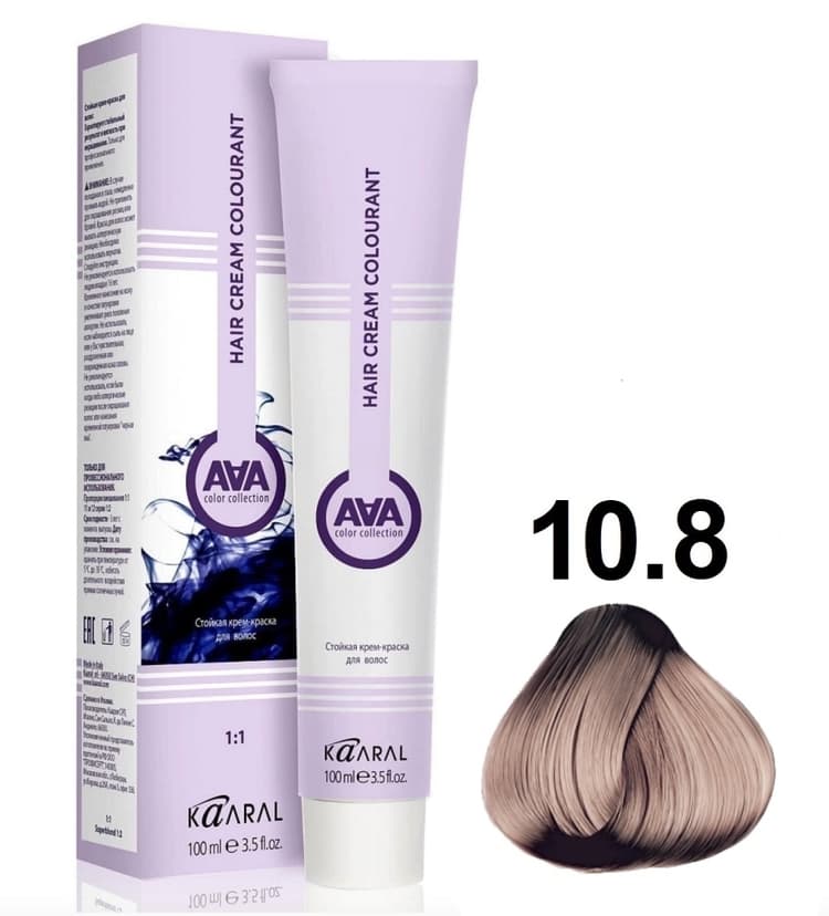 KAARAL AAA Hair crem colorant 10.8 очень-очень светлый блондин бежевый 100мл 