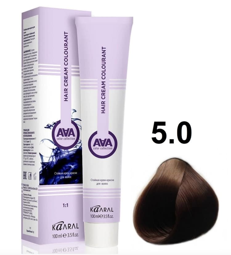 KAARAL AAA Hair crem colorant 5.0 светлый каштан 100мл