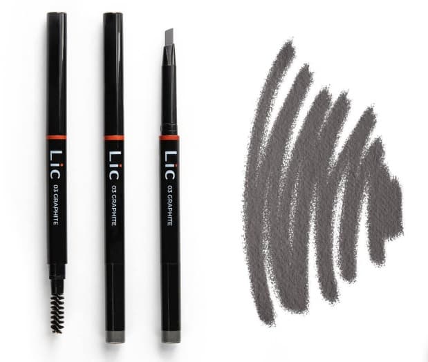 LIC Карандаш механический для бровей с треугольным грифелем 03 Graphite серый