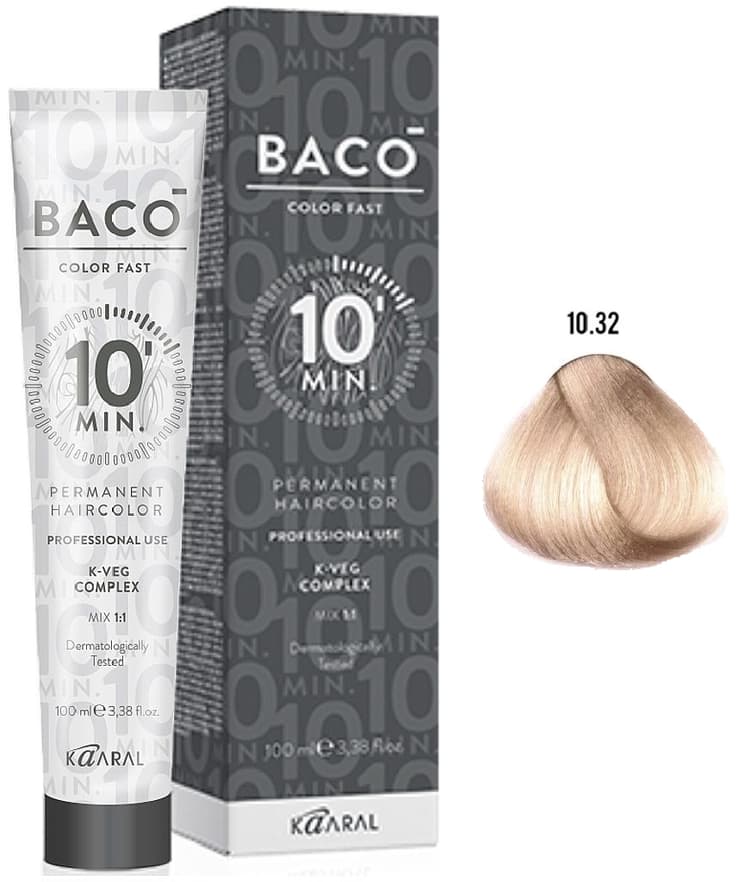 KAARAL Baco Color Fast 10.32 очень-очень светлый блондин золотисто-фиолетовый 100 мл