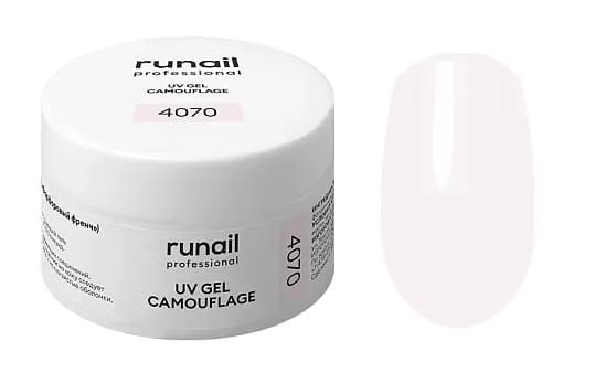 RuNail Камуфлирующий УФ-гель (цвет: фарфоровый френч), 15 г