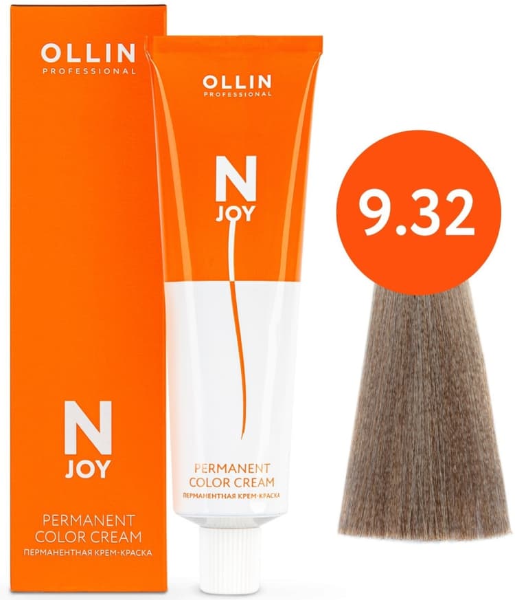 OLLIN "N-JOY"  9/32 – блондин золотисто-фиолетовый, перманентная крем-краска для волос 100мл