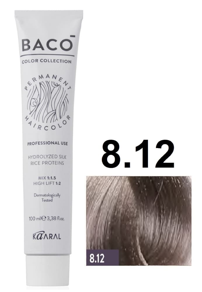 KAARAL Baco color  8.12 светлый блондин пепельно-фиолетовый 100 мл 