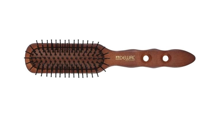 Dewal Щетка массажная TERMiT деревянная, нейлон.штифты, прямоуг., 7 рядов 