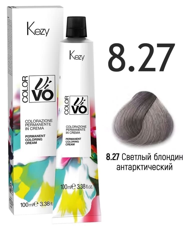 KEZY Color Vivo Крем-краска 8.27 Светлый блондин антарктический, 100 мл. 