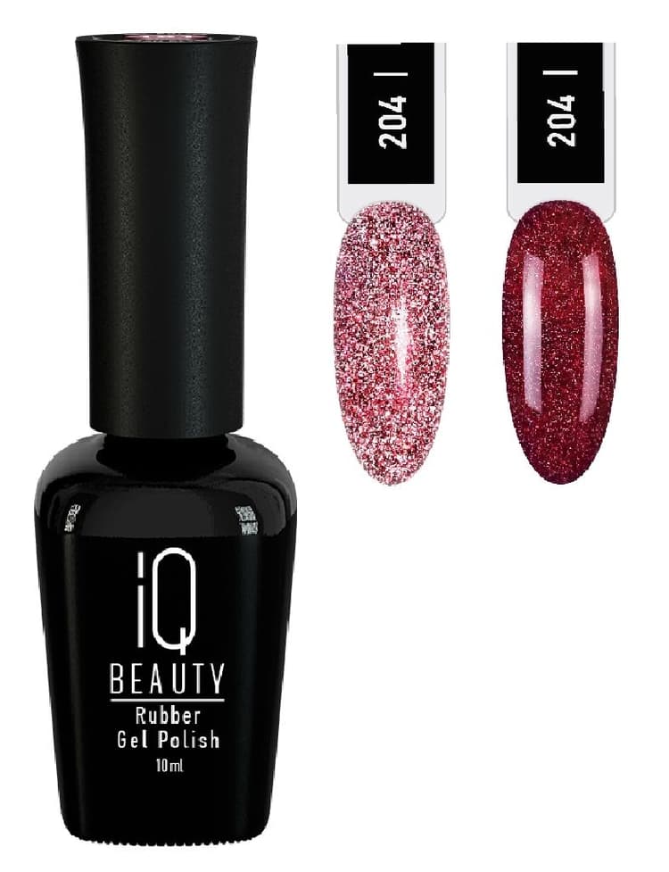 IQ BEAUTY Каучуковый гель-лак с кальцием №204 "Signal" Karma светоотращающий 10мл
