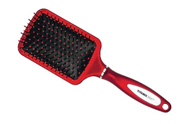 Titania Щетка массаж. большая красная велюр., 9-рядная, квадратная