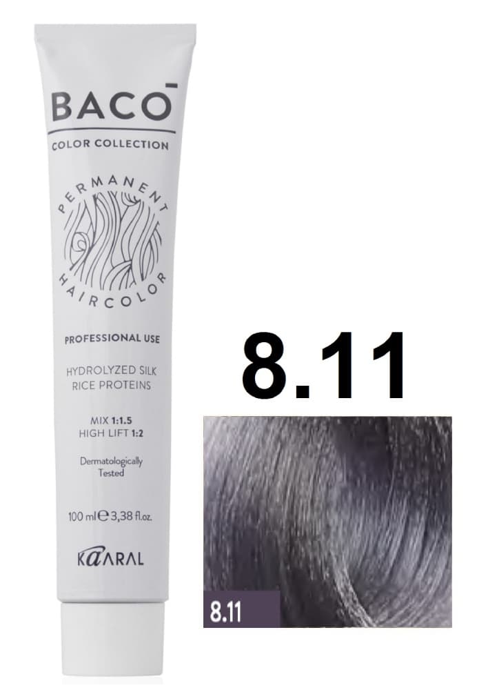 KAARAL Baco color  8.11 светлый блондин интенсивно-пепельный 100 мл