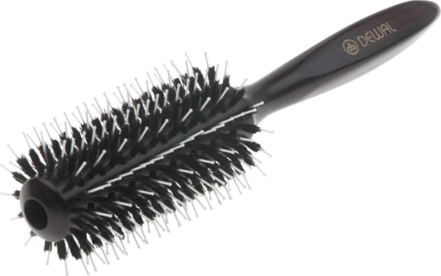 Dewal Брашинг деревянный, пластиковые штифты + натуральная щетина, d 28/62 мм, черный 