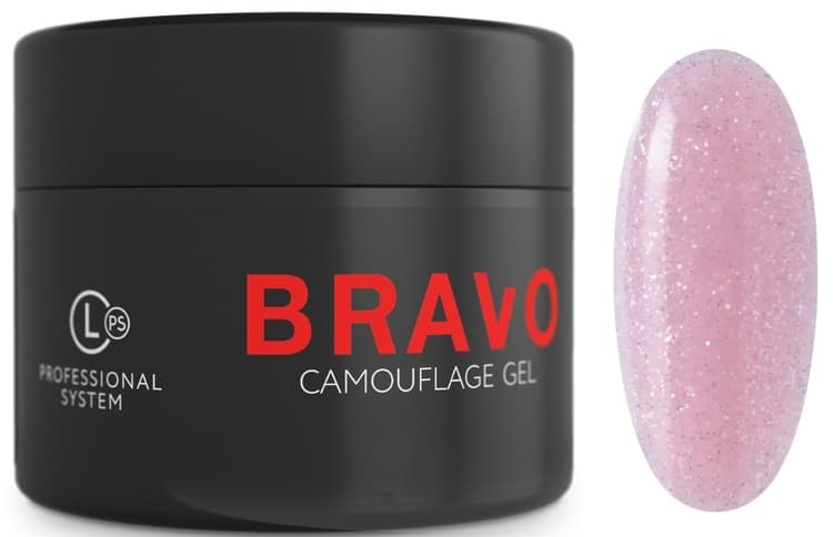 Bravo Моделирующий  Camouflage Gel № 04 светоотражающий цв. светло-розовый 30 мл 