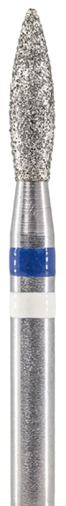 Фреза Алмазная с Жемчугом Тайфун (пламя острое), D2,3, L080 средняя, (синяя насечка)