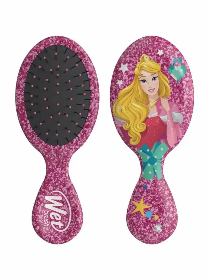 WET BRUSH MINI DETANGLER DISNEY GLITTER BALL AURORA Щетка для спутанных волос Дисней (Аврора)