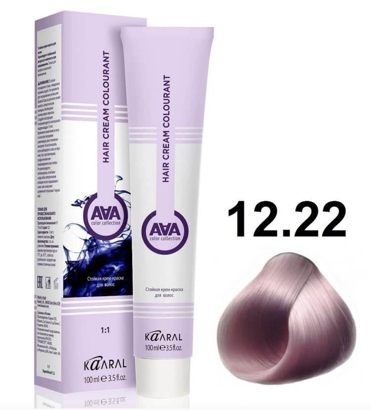 KAARAL AAA Hair crem colorant 12.22 экстра светлый интенсивный фиолетовый блондин 100мл