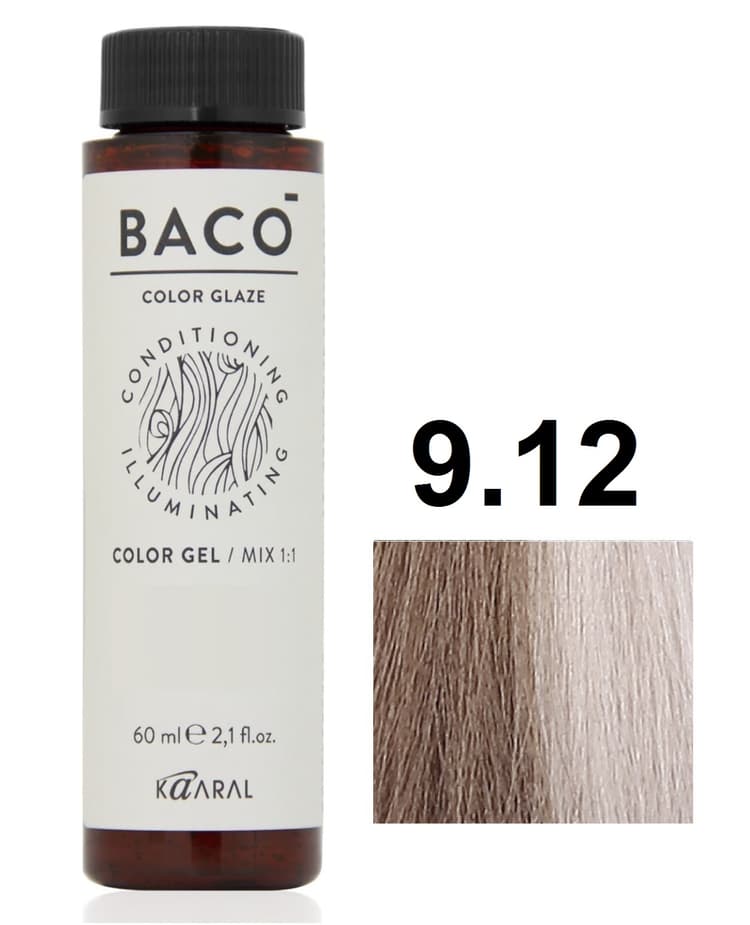 KAARAL Baco Color Glaze 9.12 очень светлый блондин пепельно-фиолетовый 60 мл 