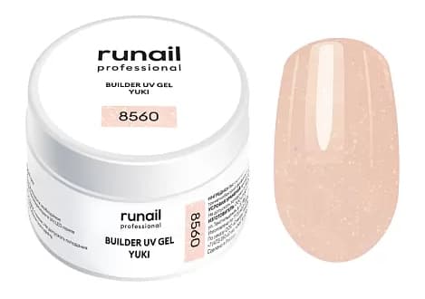 RuNail Моделирующий УФ-гель с хлопьями Юки BUILDER UV GEL YUKI, 15 г №8560