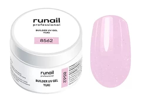 RuNail Моделирующий УФ-гель с хлопьями Юки BUILDER UV GEL YUKI, 15 г №8562