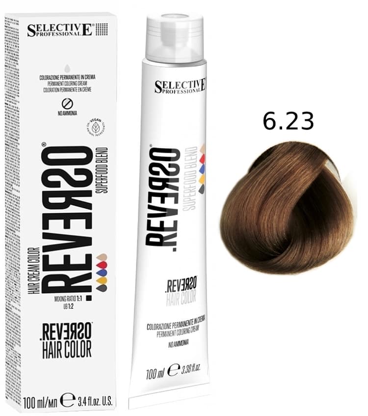 SELECTIVE Reverso Hair Color 6.23 Темный блондин бежево-золотистый