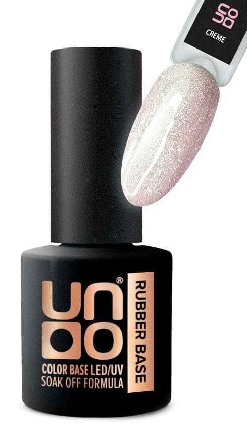 Базовый гель-лак Rubber Color Base Gel "Uno" Creme, 8 гр светоотражающий 