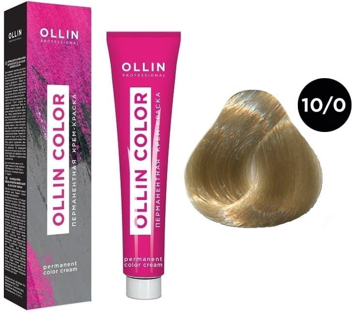 OLLIN COLOR 10/0 светлый блондин 60мл Перманентная крем-краска для волос