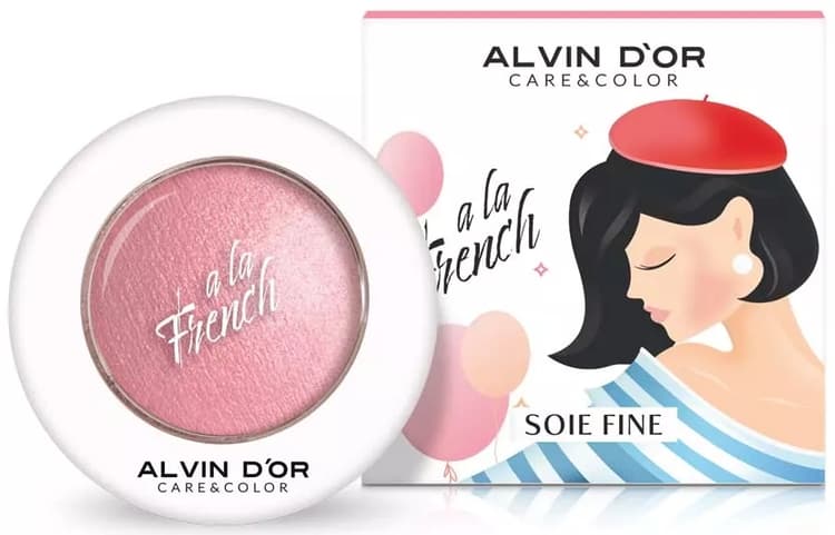 Alvin D'or A LA FRENCH Запеченные румяна для лица Soie Fine (тон 02 Classic pink), 3,2 гр.